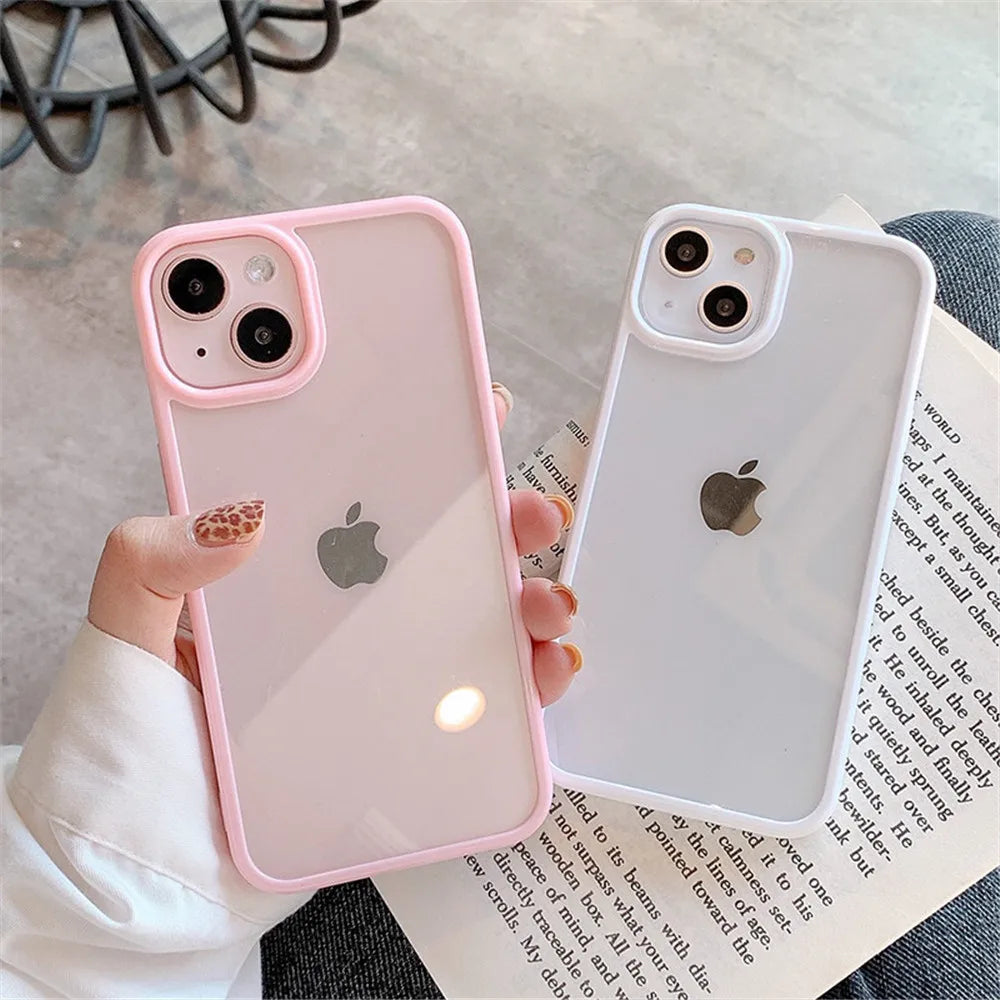 Shockproof Silicone Bumper Phone Case for iPhone 17, 16, 15, 14, 11, 12, 13 Pro Max, XS, XR - Transparent Protective Back Cover