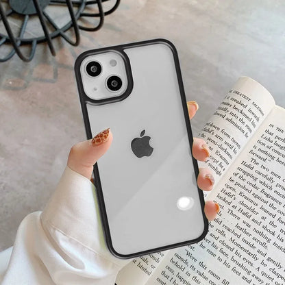 Shockproof Silicone Bumper Phone Case for iPhone 17, 16, 15, 14, 11, 12, 13 Pro Max, XS, XR - Transparent Protective Back Cover