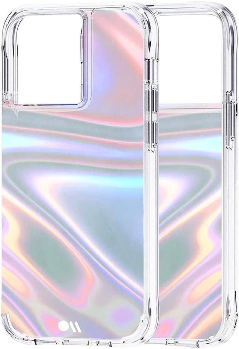 Soap Bubble iPhone 13 Pro Case - 10Ft Drop Protection, Wireless Charging Compatible, Luxury Iridescent Swirl Cover, Anti-Scratch and Shock Absorbing, 6.1