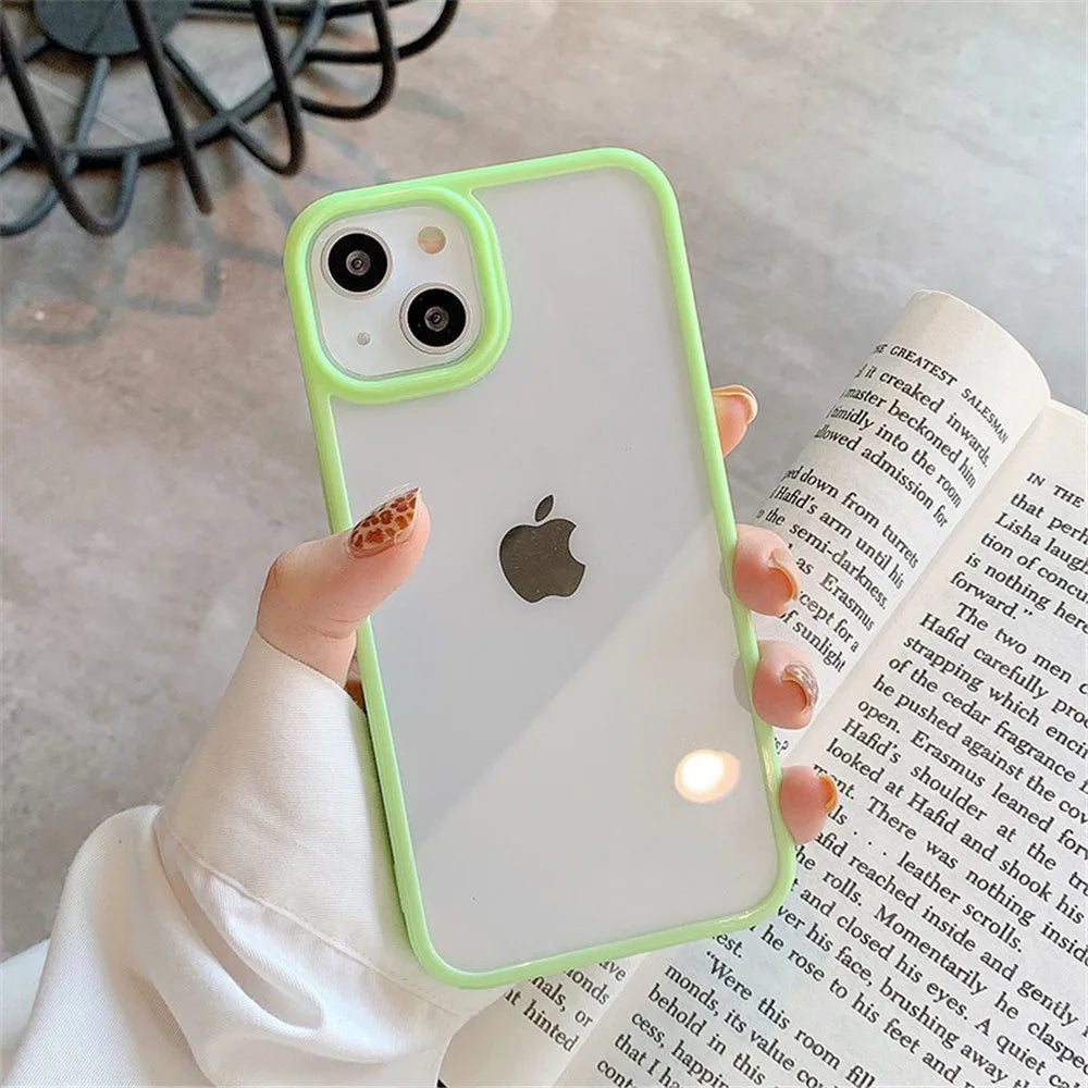Shockproof Silicone Bumper Phone Case for iPhone 17, 16, 15, 14, 11, 12, 13 Pro Max, XS, XR - Transparent Protective Back Cover
