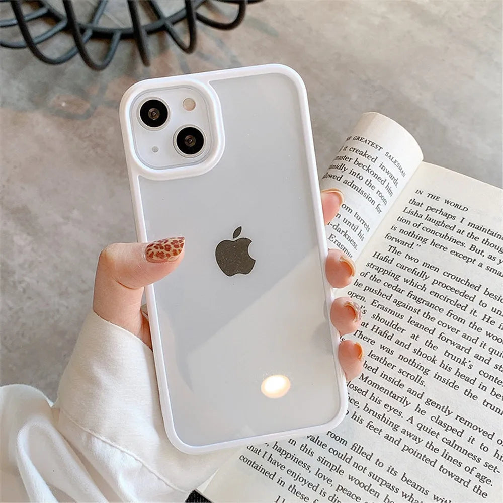 Shockproof Silicone Bumper Phone Case for iPhone 17, 16, 15, 14, 11, 12, 13 Pro Max, XS, XR - Transparent Protective Back Cover