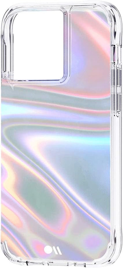 Soap Bubble iPhone 13 Pro Case - 10Ft Drop Protection, Wireless Charging Compatible, Luxury Iridescent Swirl Cover, Anti-Scratch and Shock Absorbing, 6.1