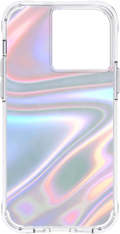 Soap Bubble iPhone 13 Pro Case - 10Ft Drop Protection, Wireless Charging Compatible, Luxury Iridescent Swirl Cover, Anti-Scratch and Shock Absorbing, 6.1