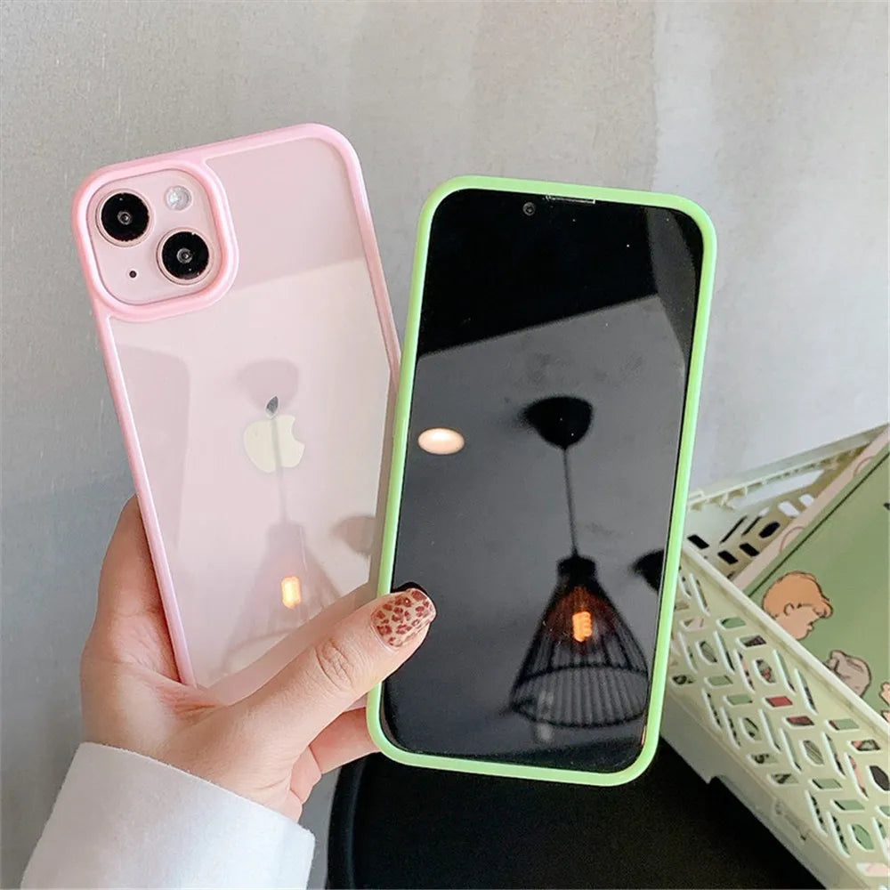 Shockproof Silicone Bumper Phone Case for iPhone 17, 16, 15, 14, 11, 12, 13 Pro Max, XS, XR - Transparent Protective Back Cover