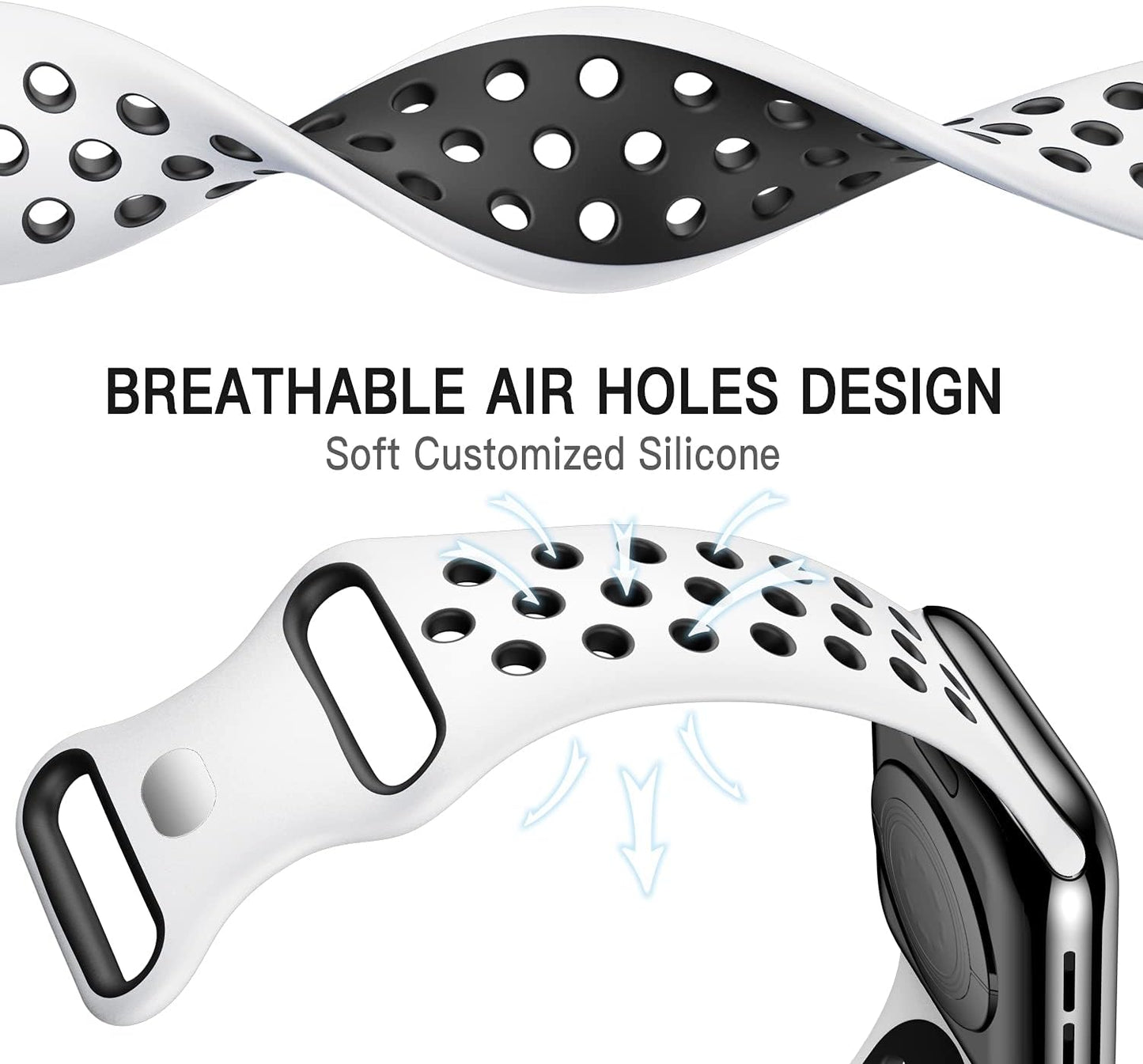 Compatible with Apple Watch Band 42Mm 44Mm 45Mm 38Mm 40Mm 41Mm, Breathable Sporty for Iwatch Bands Series 7/6/5/4/3/2/1, Watch Various Styles and Colors for Women and Men…