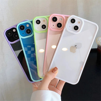 Shockproof Silicone Bumper Phone Case for iPhone 17, 16, 15, 14, 11, 12, 13 Pro Max, XS, XR - Transparent Protective Back Cover