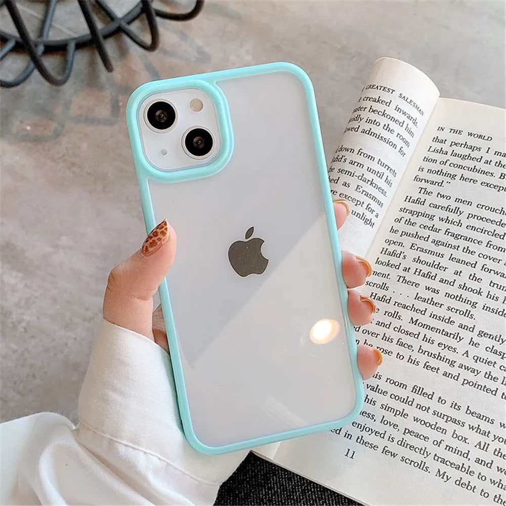 Shockproof Silicone Bumper Phone Case for iPhone 17, 16, 15, 14, 11, 12, 13 Pro Max, XS, XR - Transparent Protective Back Cover