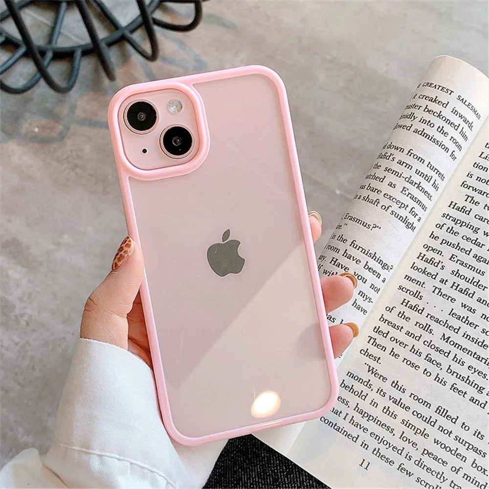 Shockproof Silicone Bumper Phone Case for iPhone 17, 16, 15, 14, 11, 12, 13 Pro Max, XS, XR - Transparent Protective Back Cover