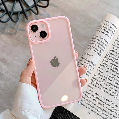 Shockproof Silicone Bumper Phone Case for iPhone 17, 16, 15, 14, 11, 12, 13 Pro Max, XS, XR - Transparent Protective Back Cover
